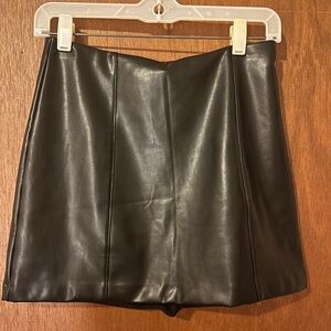 Black faux Leather Skirt